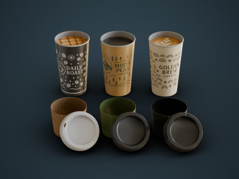 Lattes and Coffee 3D 模型