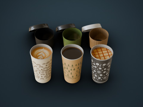 Lattes and Coffee 3D 模型