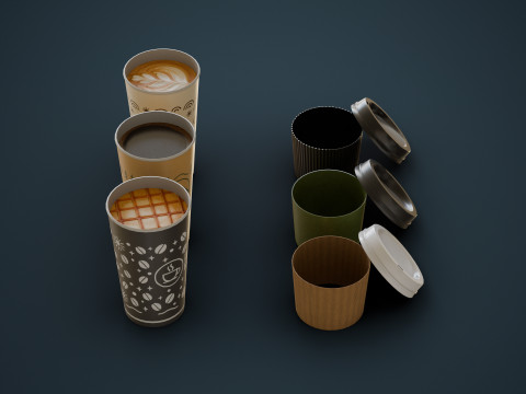 Lattes and Coffee 3D 模型