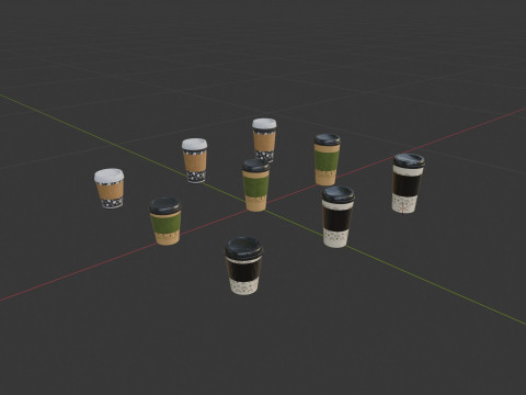 Lattes and Coffee 3D 模型