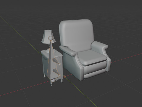 Old Side Stand and Recliner 3D मॉडल