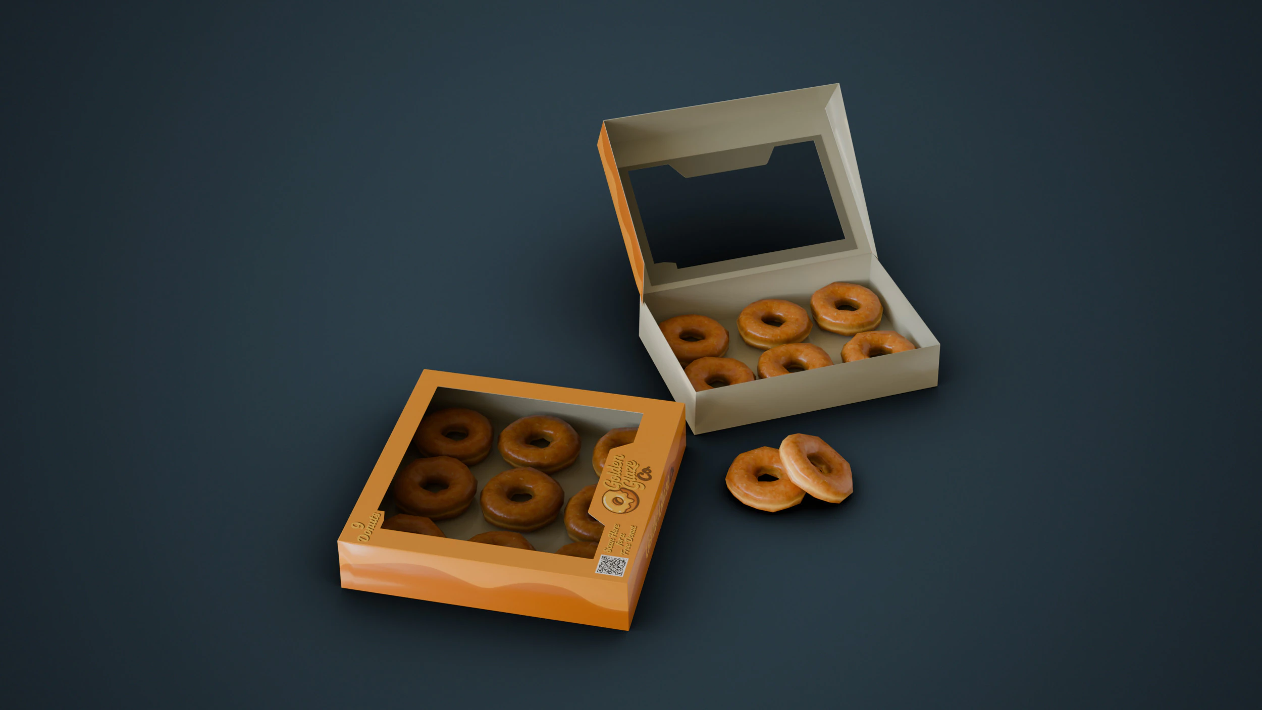 Box of Donuts 3D Model .c4d .max .obj .3ds .fbx .stl .blend 