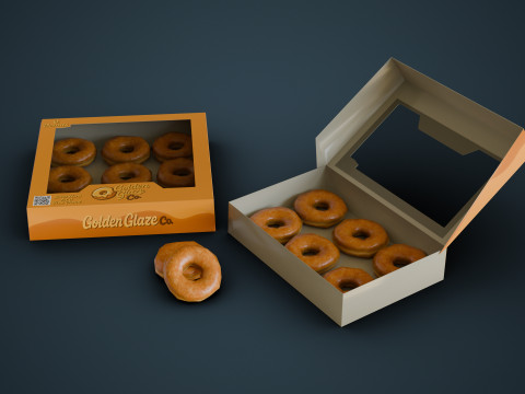 Box of Donuts Model 3D