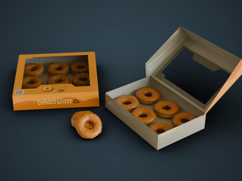 Box of Donuts 3D Model