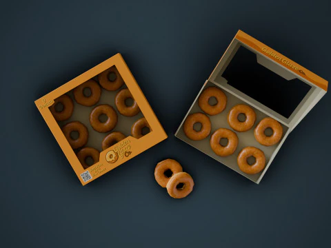 Box of Donuts 3D Model