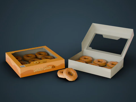 Box of Donuts 3D Model