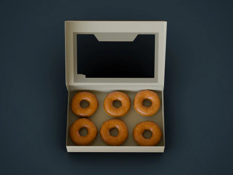 Box of Donuts 3D Model