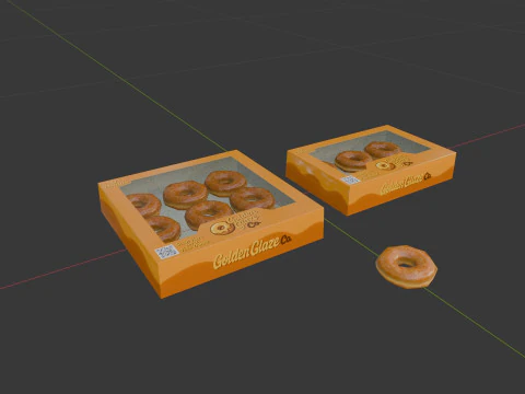 Box of Donuts 3D Model