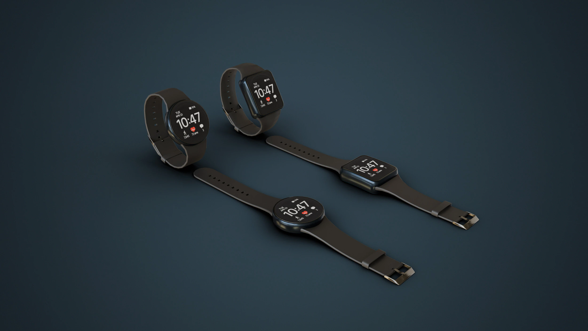 Smart Watches 3D Model .c4d .max .obj .3ds .fbx .stl .blend 
