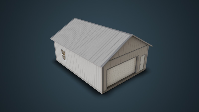 Pole Barn Garage EXTERIOR ONLY 3D मॉडल .c4d .max .obj .3ds .fbx .stl .blend 