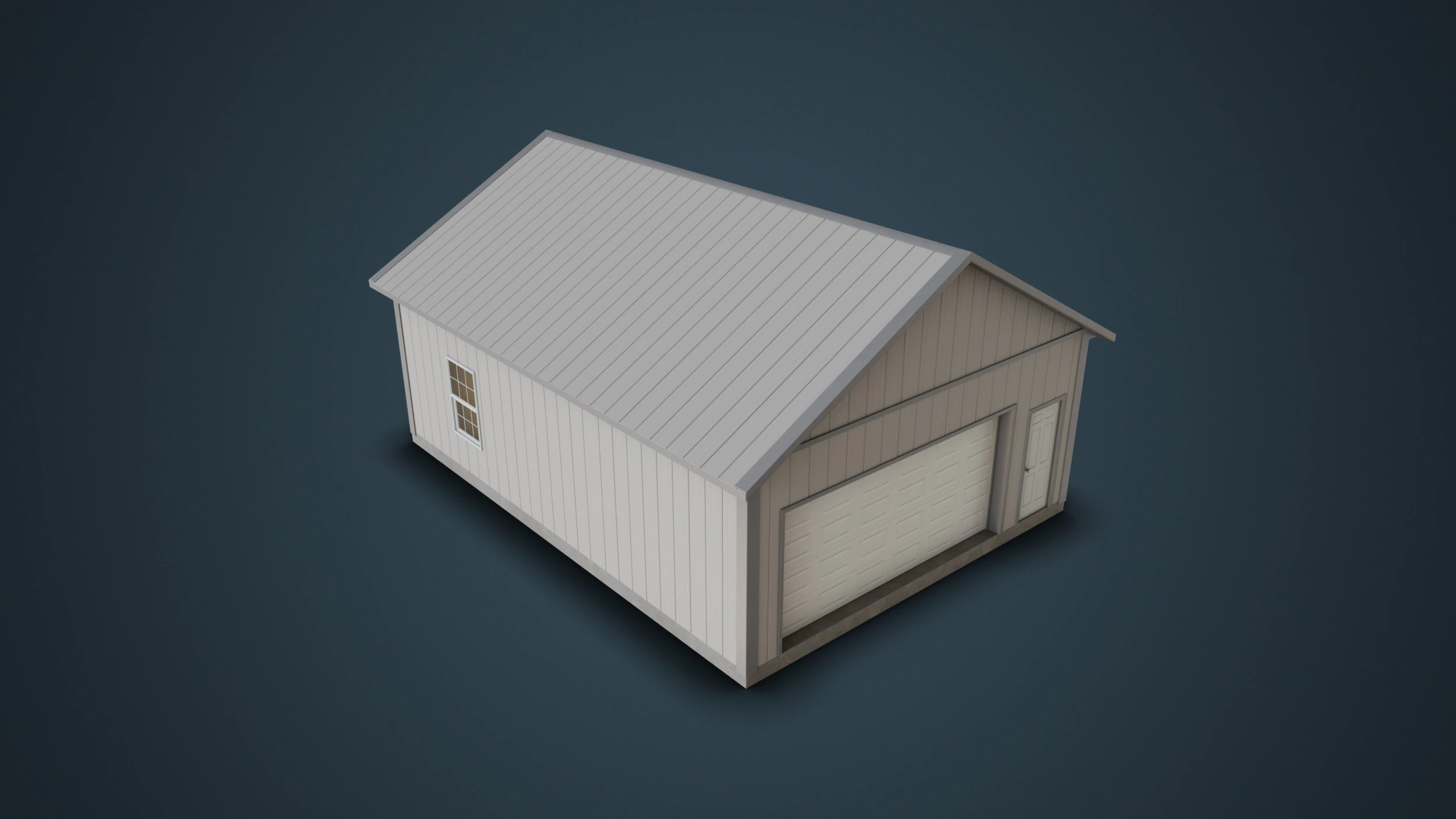 Pole Barn Garage EXTERIOR ONLY 3D Model .c4d .max .obj .3ds .fbx .stl .blend 