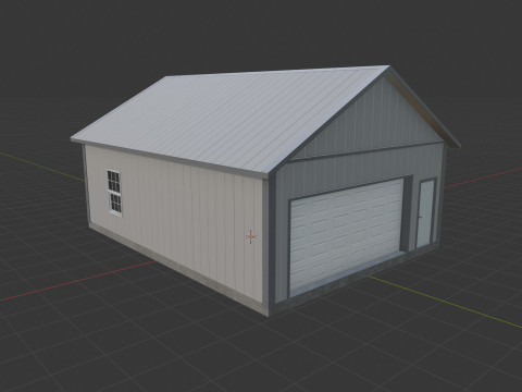 Pole Barn Garage EXTERIOR ONLY 3D मॉडल
