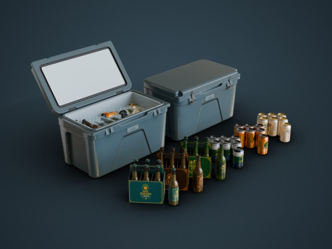 Cooler and Beers Model 3D