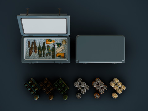 Cooler and Beers 3D Model