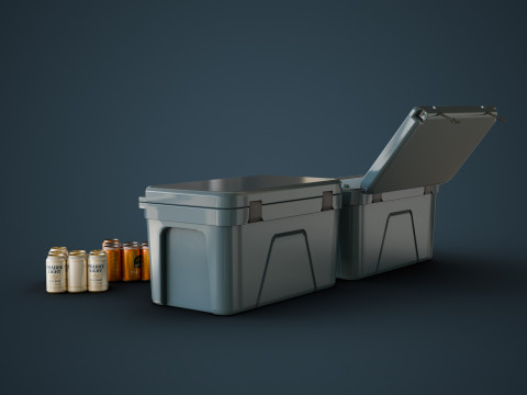 Cooler and Beers 3D Model