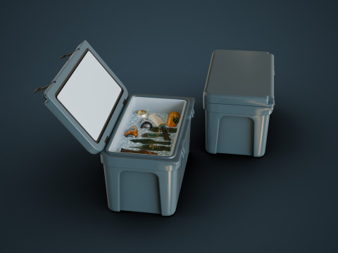 Cooler and Beers 3D Model