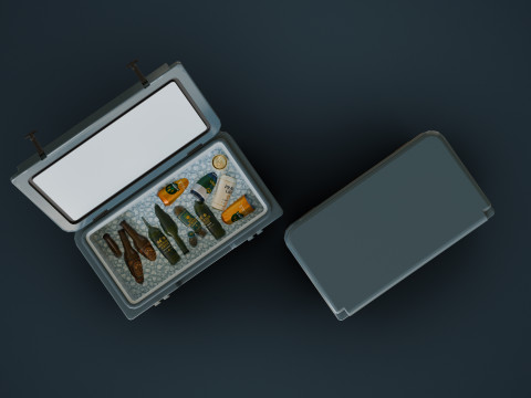 Cooler and Beers 3D Model