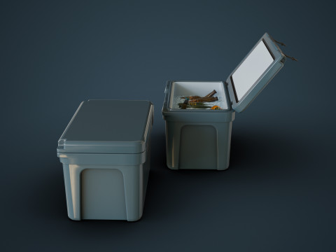 Cooler and Beers 3D Model