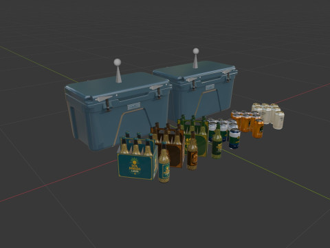Cooler and Beers 3D Model