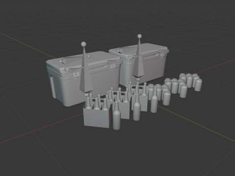 Cooler and Beers 3D Model
