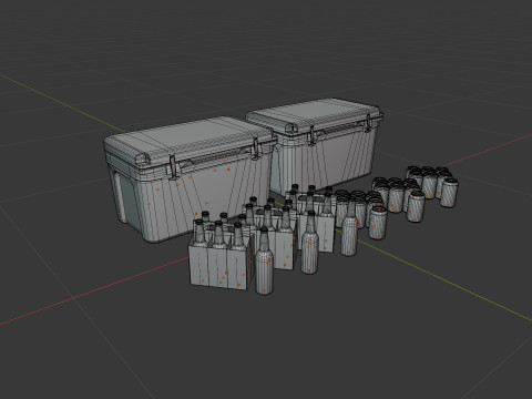Cooler and Beers 3D Model