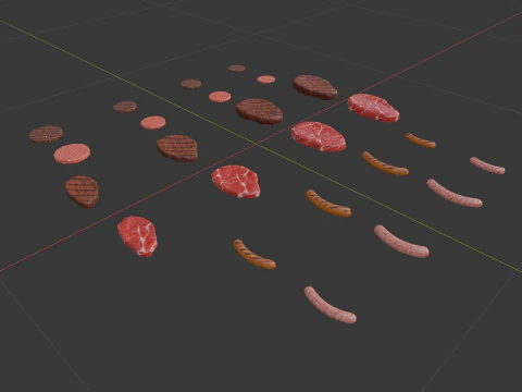 Grill Food 3D Model