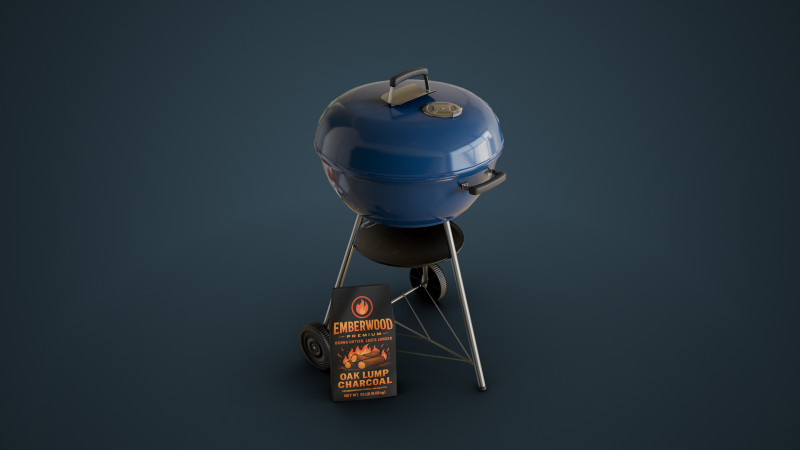 Charcoal Grill 3D Modell .c4d .max .obj .3ds .fbx .stl .blend 