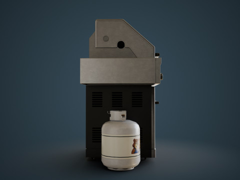 Propane Grill with Tank Model 3D