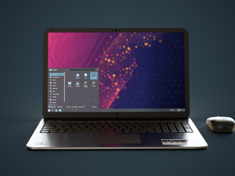 Modern Laptop and Wireless Mouse 3D Model