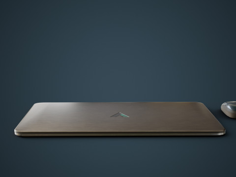 Modern Laptop and Wireless Mouse 3D Model