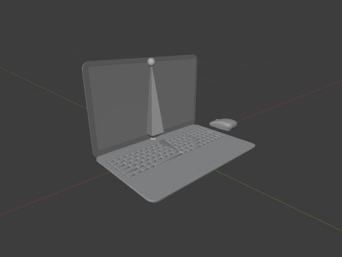 Modern Laptop and Wireless Mouse 3D Model