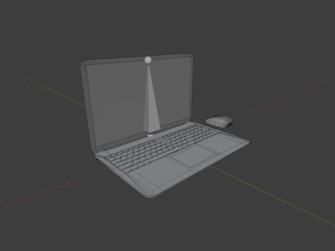 Modern Laptop and Wireless Mouse 3D Model