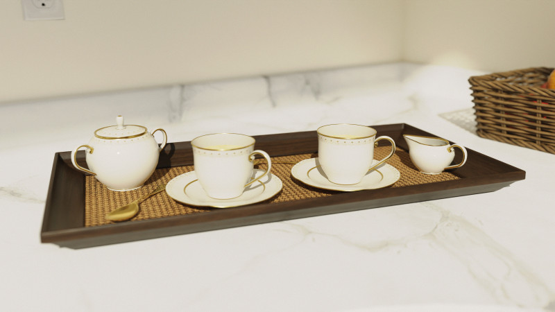 China Tea Set Modèle 3D .c4d .max .obj .3ds .fbx .stl .blend 