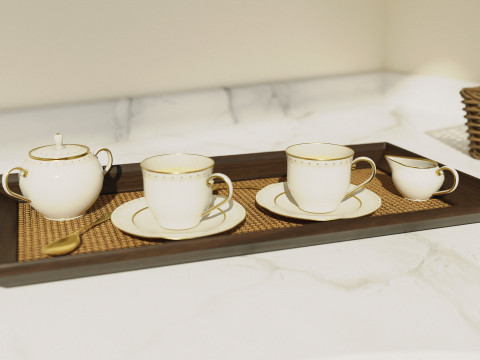 China Tea Set 3D Модель