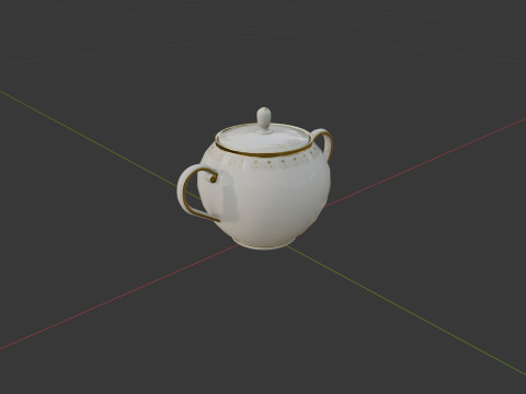 China Tea Set Modèle 3D