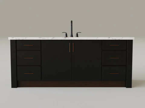 Dark Bathroom Set 3D Model