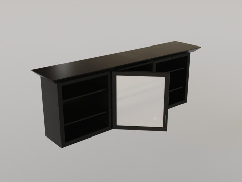 Dark Bathroom Set 3D Model