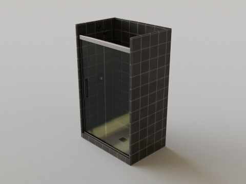 Dark Bathroom Set 3D Model