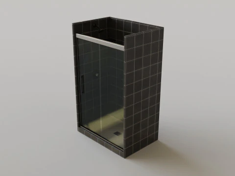 Dark Bathroom Set 3D Model