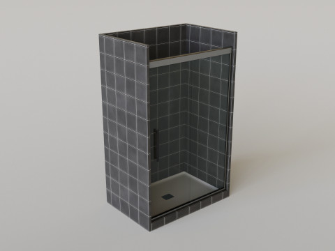 Dark Bathroom Set 3D Model