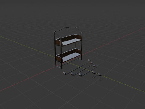 Dark Bathroom Set 3D Model