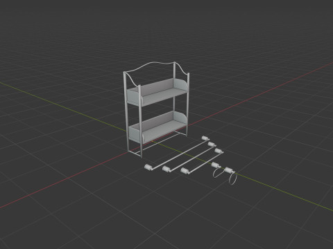 Dark Bathroom Set 3D Model