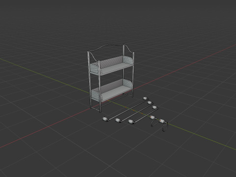 Dark Bathroom Set 3D Model