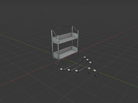 Dark Bathroom Set 3D Model