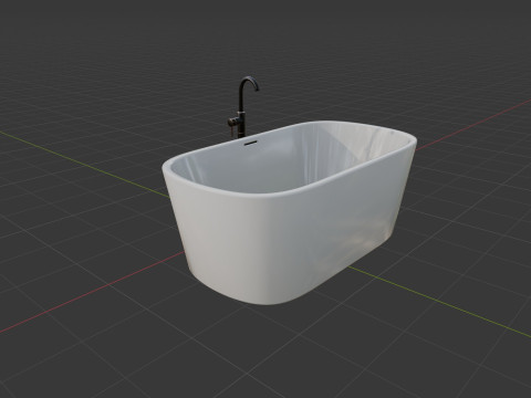 Dark Bathroom Set 3D Model