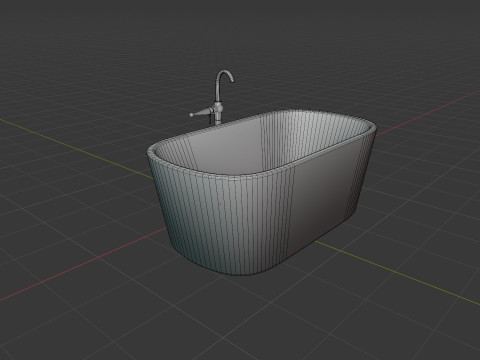 Dark Bathroom Set 3D Model