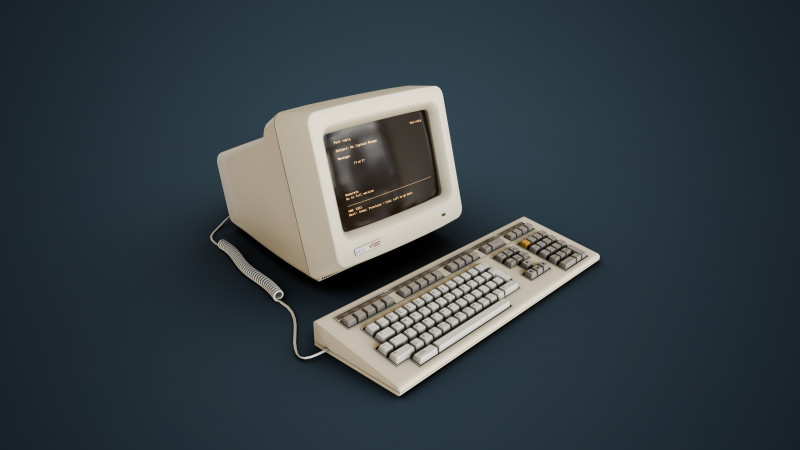 DEC VT220 Retro Computer 3D Model .c4d .max .obj .3ds .fbx .stl .blend