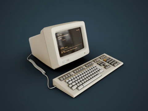DEC VT220 Retro Computer 3D Model