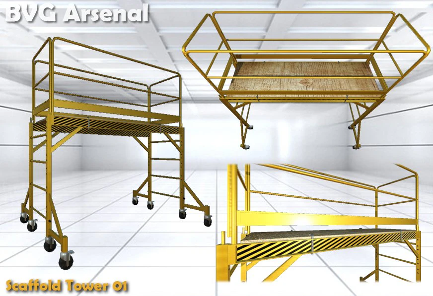 scaffolding pack - hq 3D Model .c4d .max .obj .3ds .fbx .stl .blend 