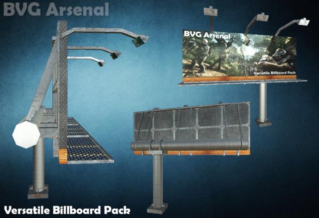 modular billboard pack 01 3D Model .c4d .max .obj .3ds .fbx .stl .blend 